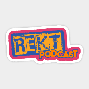 Rekt Podcast Blue and Orange Sticker